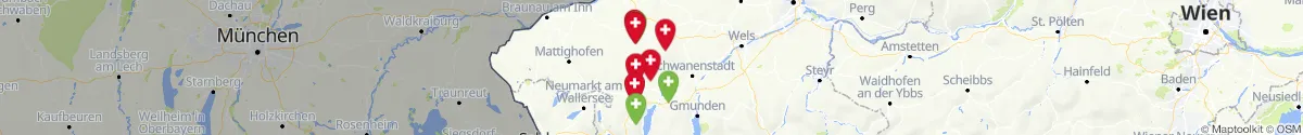 Kartenansicht für Apotheken-Notdienste in der Nähe von Waldzell (Ried, Oberösterreich)